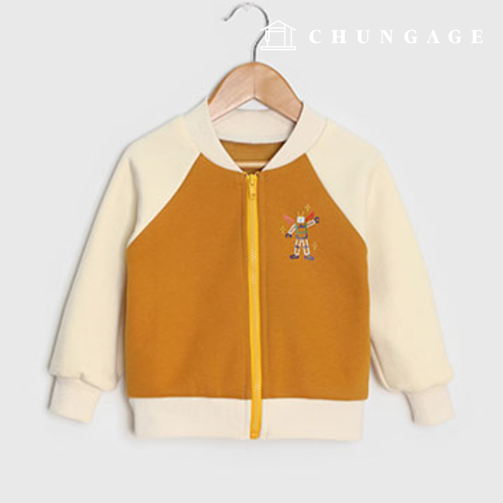 Patterns Children color combination transfer paper raglan zip up jacket making P1457