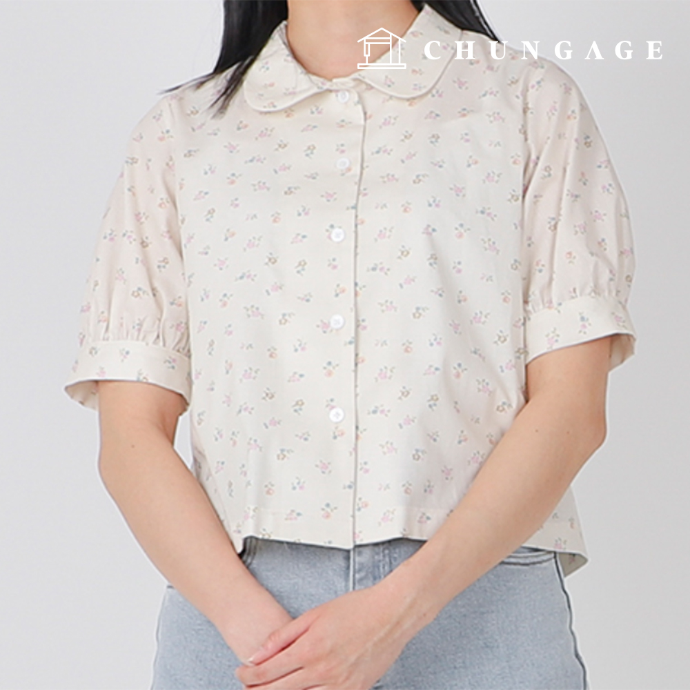 Patterns Women's Semi Crop Round Collar Blouse How to Make P1781