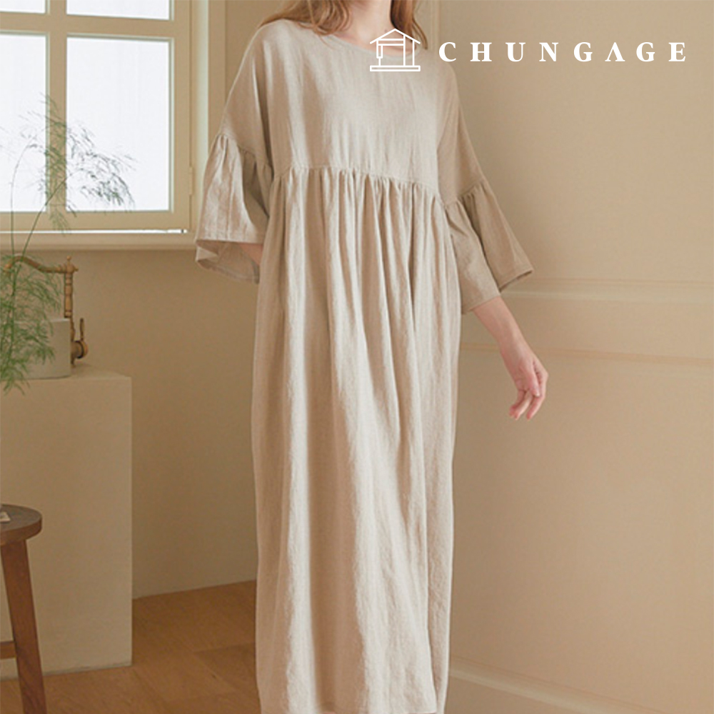 Patterns Women's Loose Fit Wrinkles One Piece Dress Making P1725