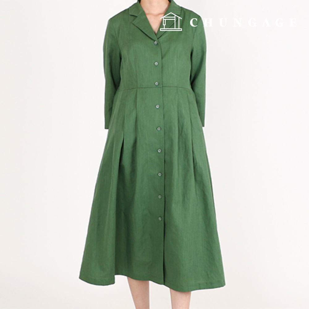 Patterns Women's Simple Tailor Collar One Piece Dress Making P1743