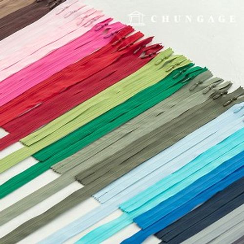 Console zipper, mixed zipper, clothes making, hidden zipper, 25cm, 27 colors