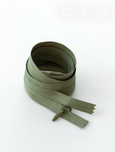 Console Zipper Single Sol Zipper Hidden Zipper 60cm Soft Khaki
