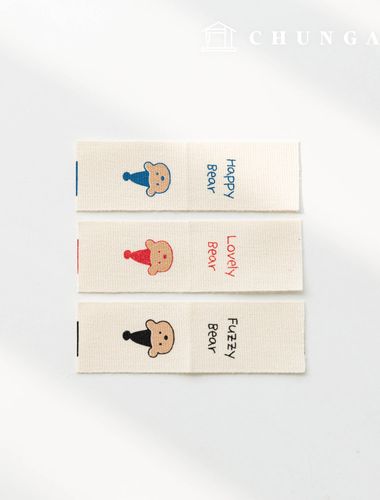 Cotton Label, Insert Label, Conical Bear 3-piece Set