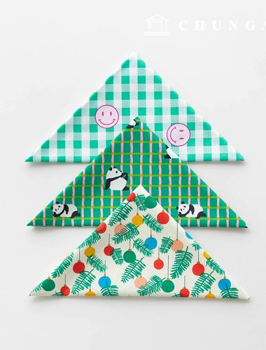 Fabric package Teddy bear scrap fabric leaf checkered fabric Doll puppy clothes making 3 types 196