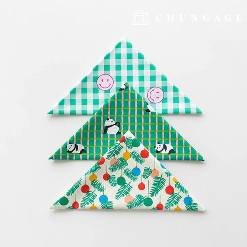 Fabric package Teddy bear scrap fabric leaf checkered fabric Doll puppy clothes making 3 types 196