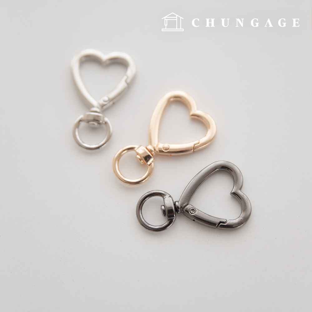 Heart Bag Link Bag Strap Key Ring 2 Pack 3 Types