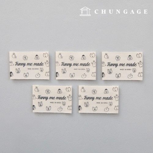 Cotton Label Double-sided Label 5Piece Piece Gujaengi Funny Me Made KL064