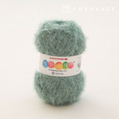 Well-being scrubber yarn glitter knitting yarn scrubber knitting ash green 085