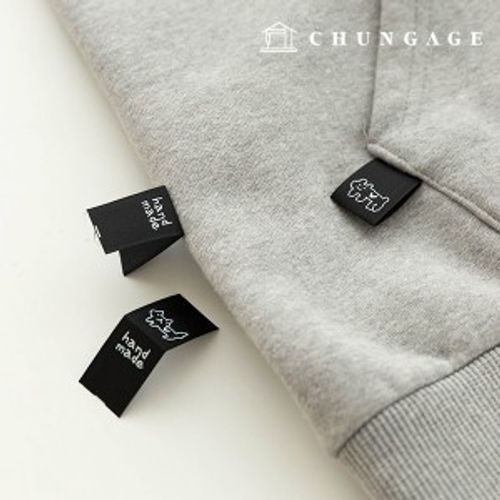 Cotton Label Insert Label Black Little Heart Animals 3 Pack KL090