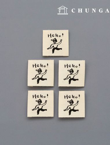 Double-folded cotton label hello 5 packs