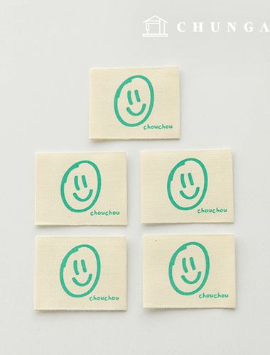Cotton Label Double-Sided Mint Smile