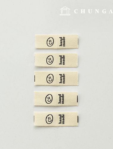 Cotton Label Insert Label 5Piece Handmade Mini Smile