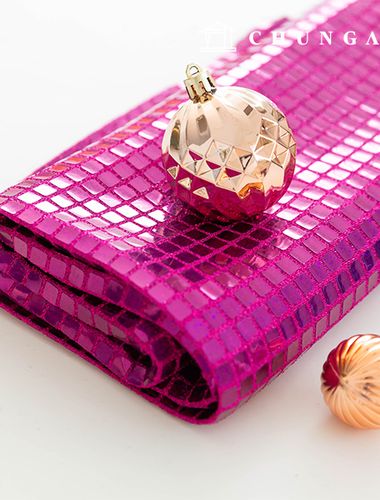 square spangle fabric glitter fabric stage dress party fabric bijou hologram pink