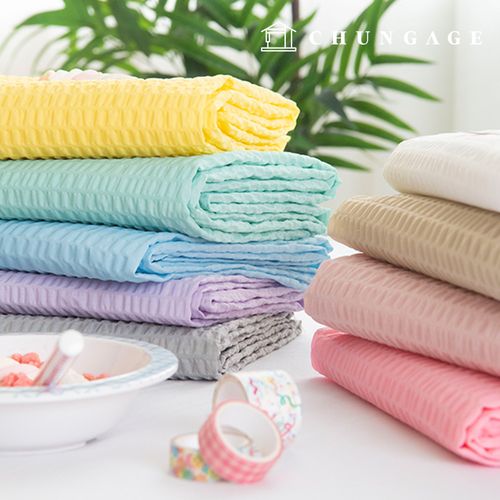 Jijimi fabric ripple seersucker cool Summer fabric Wide Width Plain Fabric Cotton candy 9 types