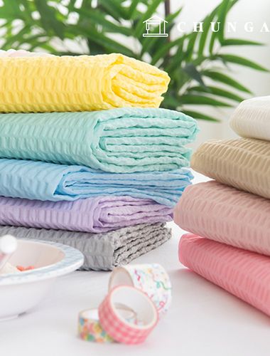 Jijimi fabric ripple seersucker cool Summer fabric Wide Width Plain Fabric Cotton candy 9 types