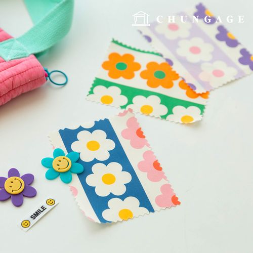 Cotton fabric 40 count DTP floral flower fabric Stripe stamp flower 3 types