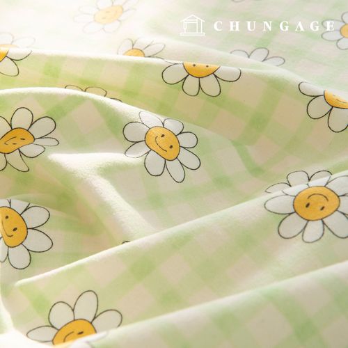 Cotton napping microfiber fleece fabric Winter floral Flower Check Fabric Happy Check
