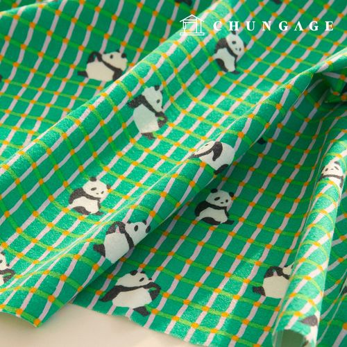 Cotton napping microfiber fleece fabric Winter Check animal fabric 20 count Hello Panda