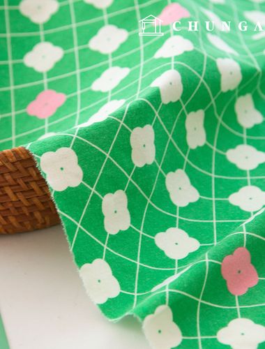 Cotton napping microfiber fleece fabric Winter floral check fabric 20 count Loco Moco