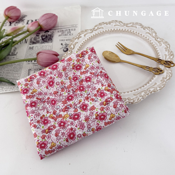 Cotton fabric 60 count Asa flower pattern Flower Pink Peony