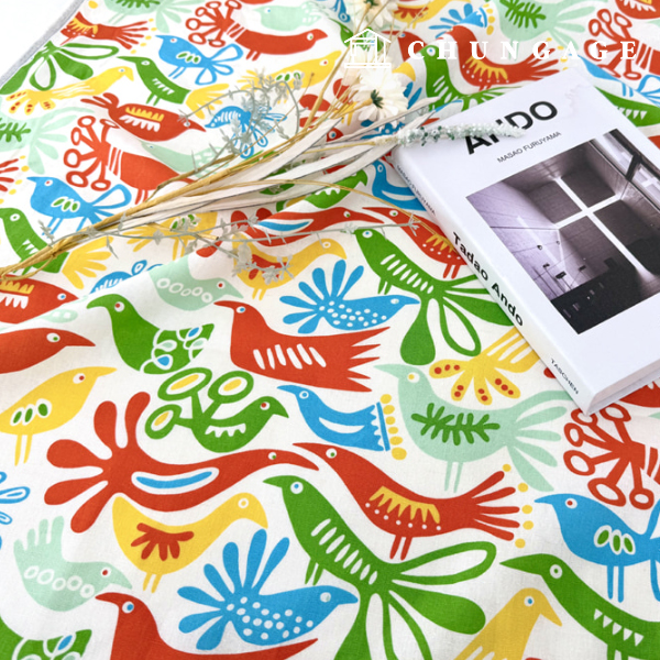 Linen fabric 11 count wide width animal fabric tropical bird
