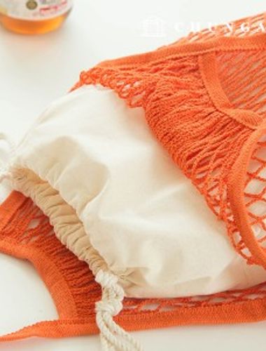 Net bag Net bag Eco-friendly net bag Zero waste mesh bag Orange