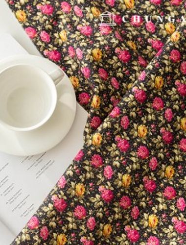 Cotton fabric DTP floral pattern Flower Fabric 20 count blooming rose