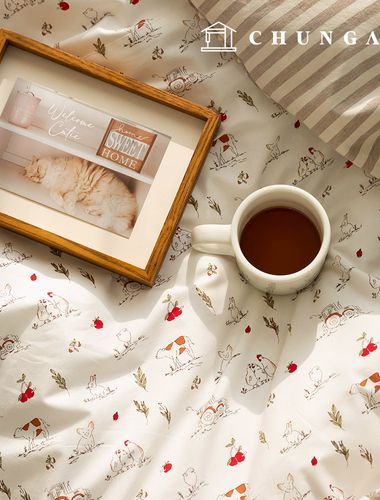 Cotton Fabric Animal Fabric 20 count Happy Farm 395