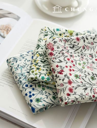 Cotton fabric flower pattern Flower Fabric 20 count Wide Width Sophie 3 types
