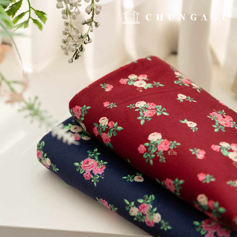Corduroy Fabric Span Fine Corduroy 16W Corduroy Fabric Flower Wide Width Winter Fabric Deep Rose 2 types