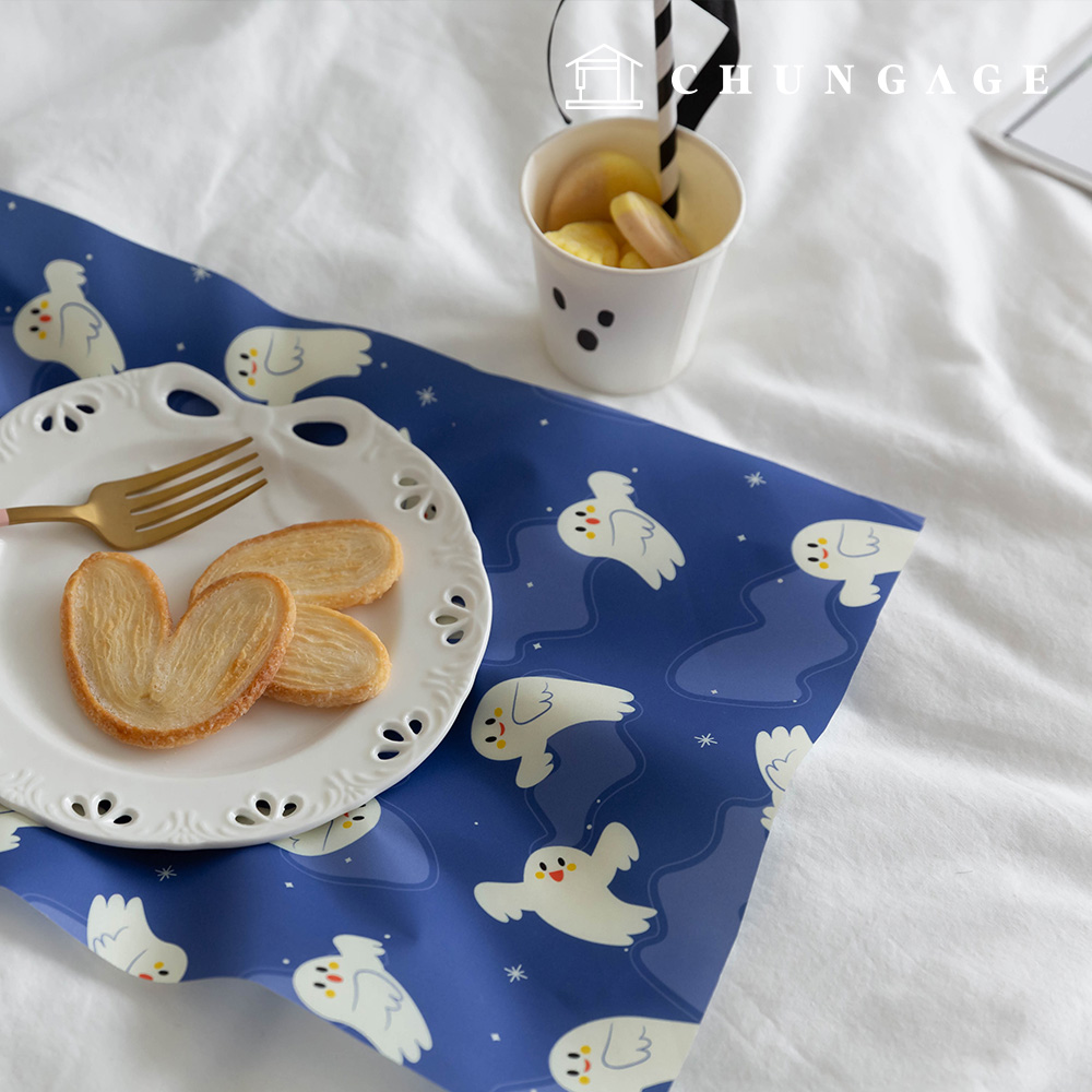 Waterproof Cloth DTP Waterproof Fabric Wide Width Halloween Party Fabric Baby Boo W152