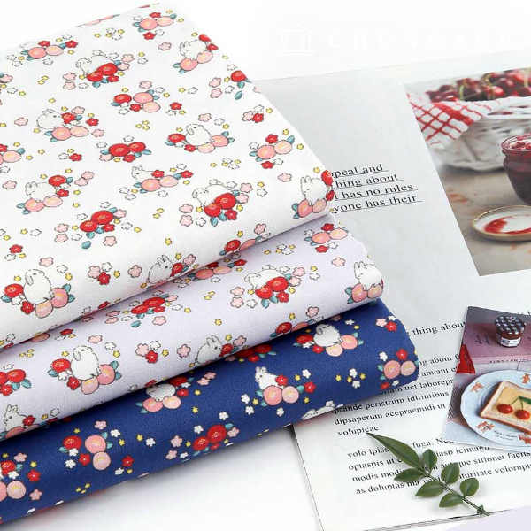 Eco-friendly antibacterial and anti-inflammatory fabric E-DTP cotton 20 count rabbit and camellia 3 types