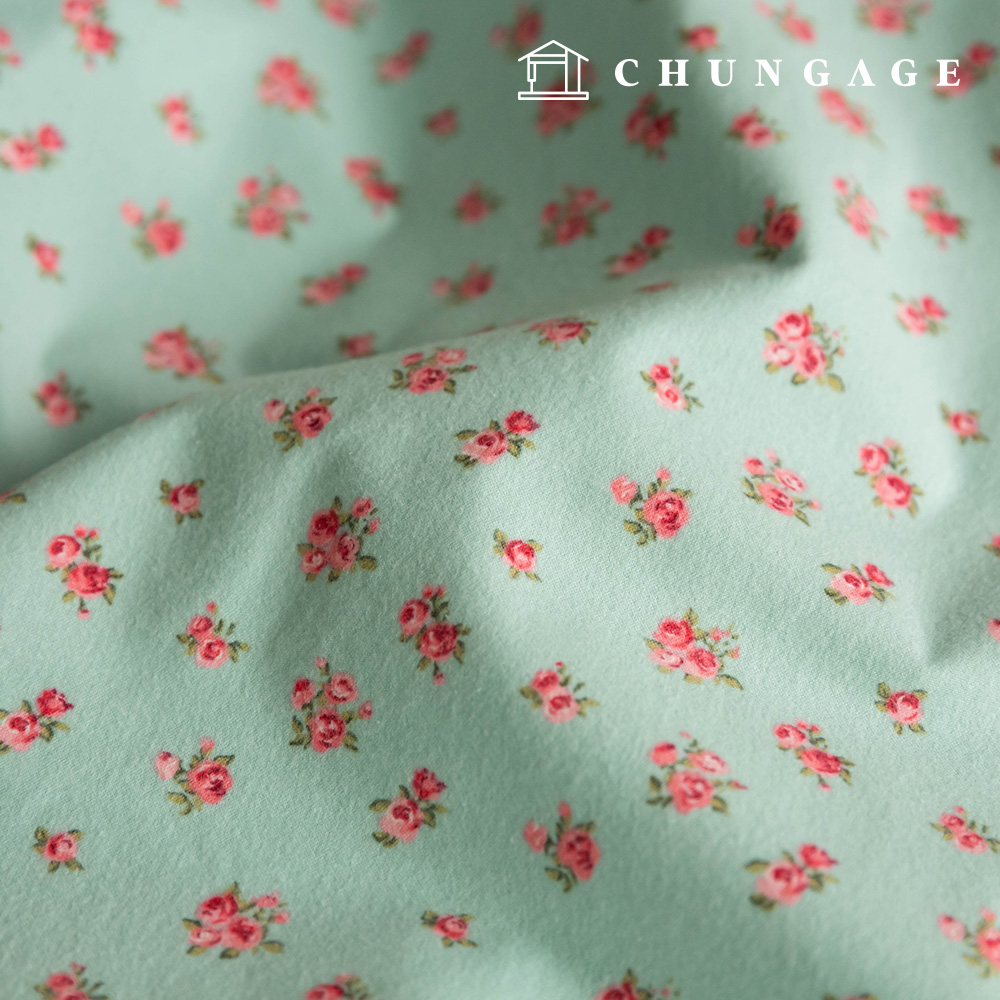 Cotton napping microfiber fleece fabric Winter 20 count floral flower fabric English rose