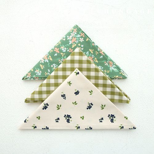 Fabric package Flower scrap fabric floral check fabric Doll puppy clothes making 3 types 084