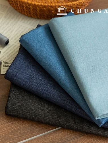 Denim fabric blue cotton jeans fabric Doll puppy clothes making Plain Fabric Bang Bang 1/8 yard