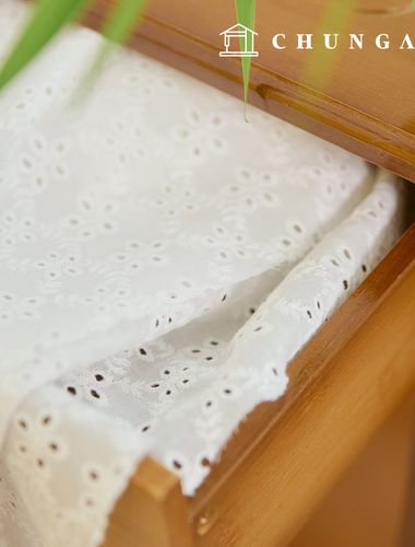 Lace Fabric Cotton Flower Lace Fabric Punching Embroidery Fabric Pepita