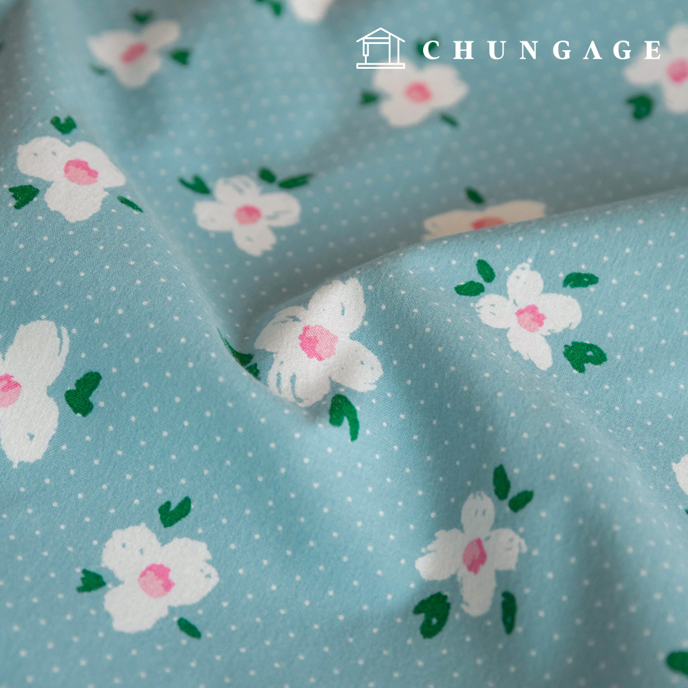 Cotton napping microfiber fleece fabric Winter 20 count flower pattern Flower Fabric Sky Picnic