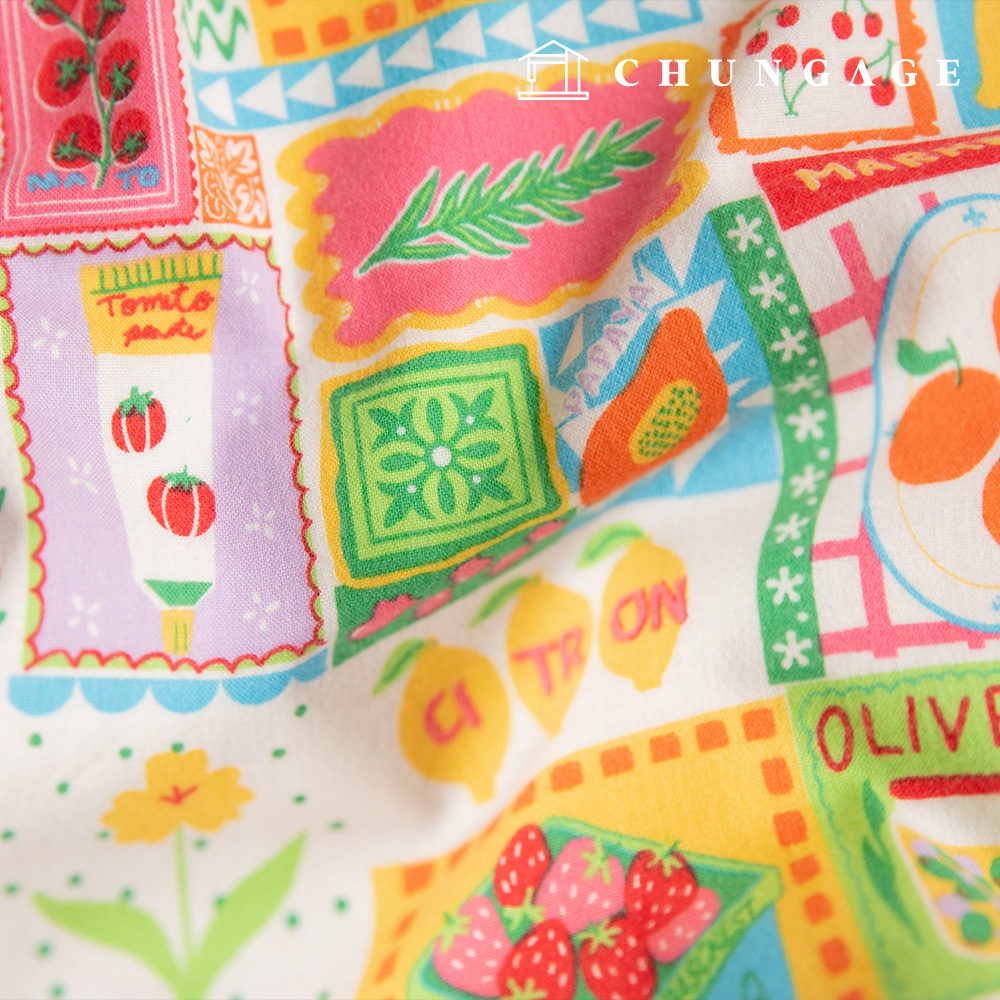 Cotton napping microfiber fleece fabric Winter 20 count Fruit Fabric Fruit Market