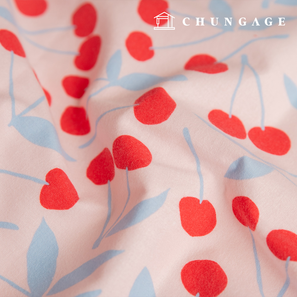 Cotton napping microfiber fleece fabric Winter 20 count Fruit Fabric Cherry Bloom