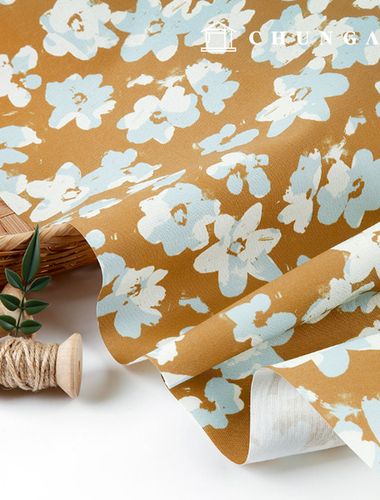 Oxford fabric cotton 20 count eco-friendly DTP sweet flower honey brown MOXGP1019