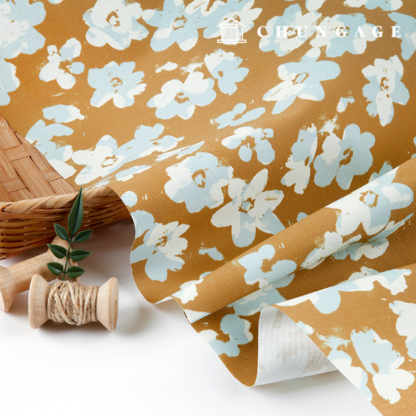 Oxford fabric cotton 20 count eco-friendly DTP sweet flower honey brown MOXGP1019