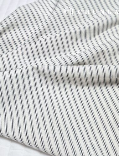 Cotton fabric 30 count yarn dyed Check Fabric Washing Wide Width White 0.8cm