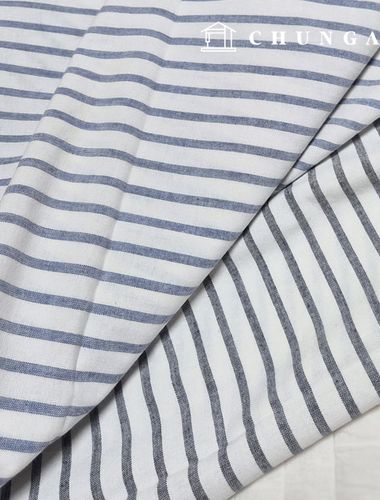 30 count pre-dyed stripe fabric, wide width stripe, charcoal blue, 1cm, 2 types