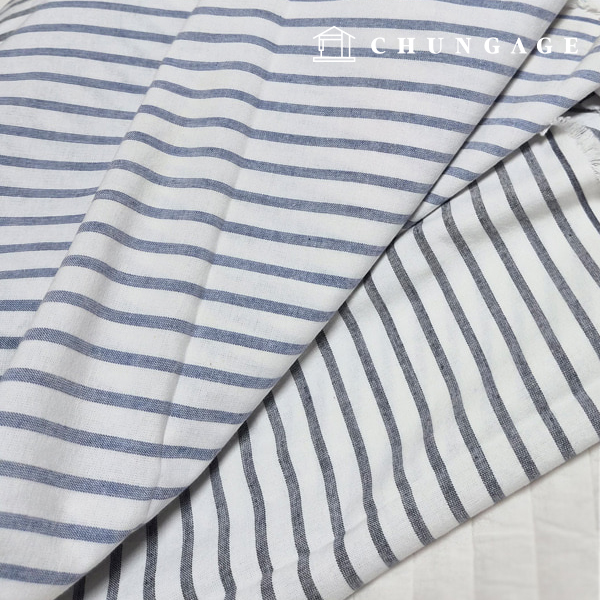 30 count pre-dyed stripe fabric, wide width stripe, charcoal blue, 1cm, 2 types