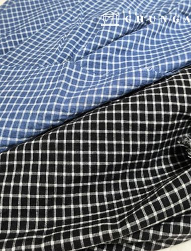 40 count pre-dyed check fabric, Washing wide width, Classy square, Black, Blue, 2 types