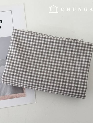 20 count check fabric 3mm check mocha gray