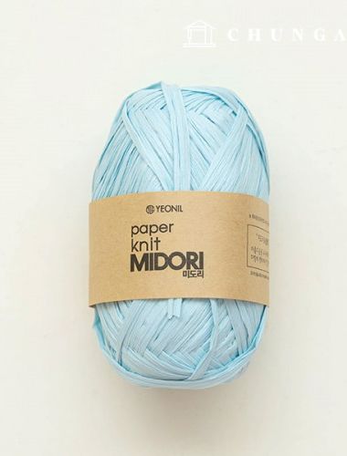 Paper yarn Midori summer knitting yarn Rattan Korean paper yarn powder blue 004