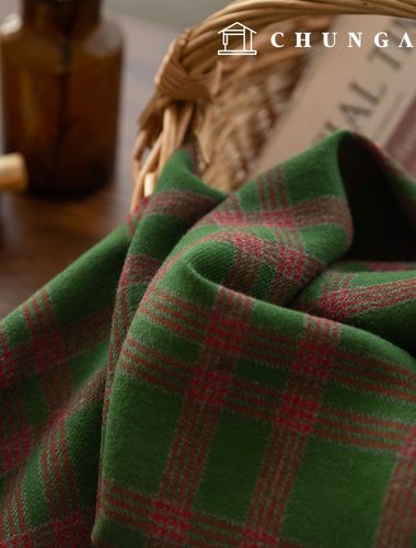 Cotton Fabric Check Patterns Fabric Wide Width Green Coco