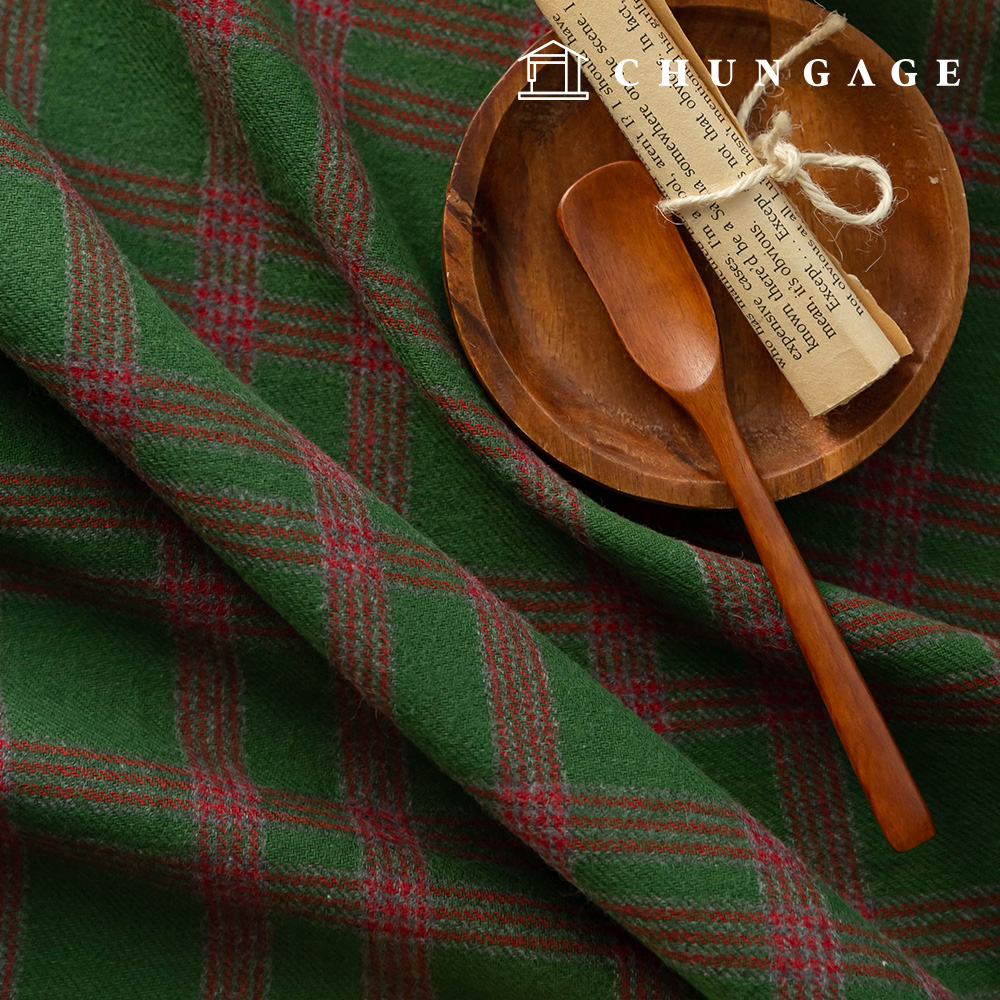 Cotton Fabric Check Patterns Fabric Wide Width Green Coco