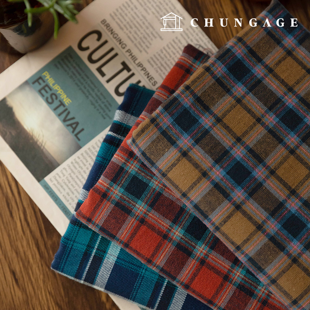 Cotton Check Patterns Fabric Wide Width Sweet Autumn 3 types